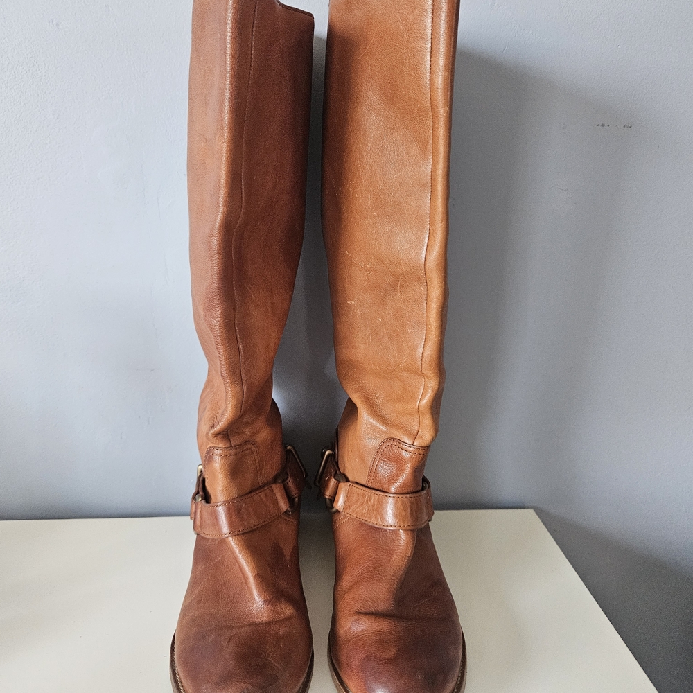Coach Light Light Brown Leather Knee-High Boots